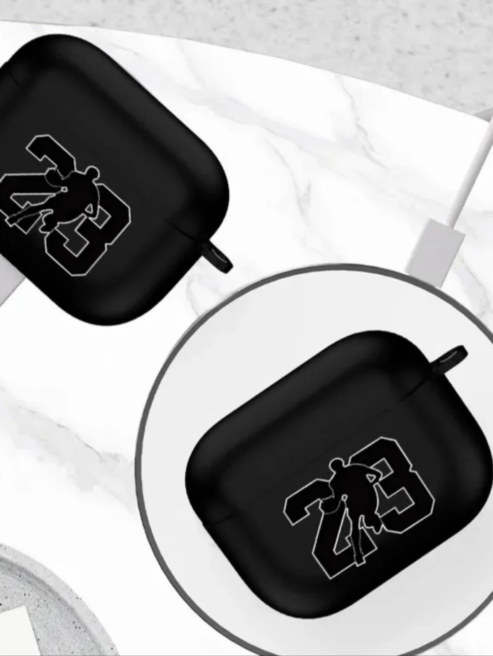 AIRPODS 4 Michael Jordan #23 Black Wireless Earbuds Charging Case